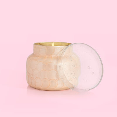 Volcano Pink Capiz Signature Jar, 19 oz in a decorative jar